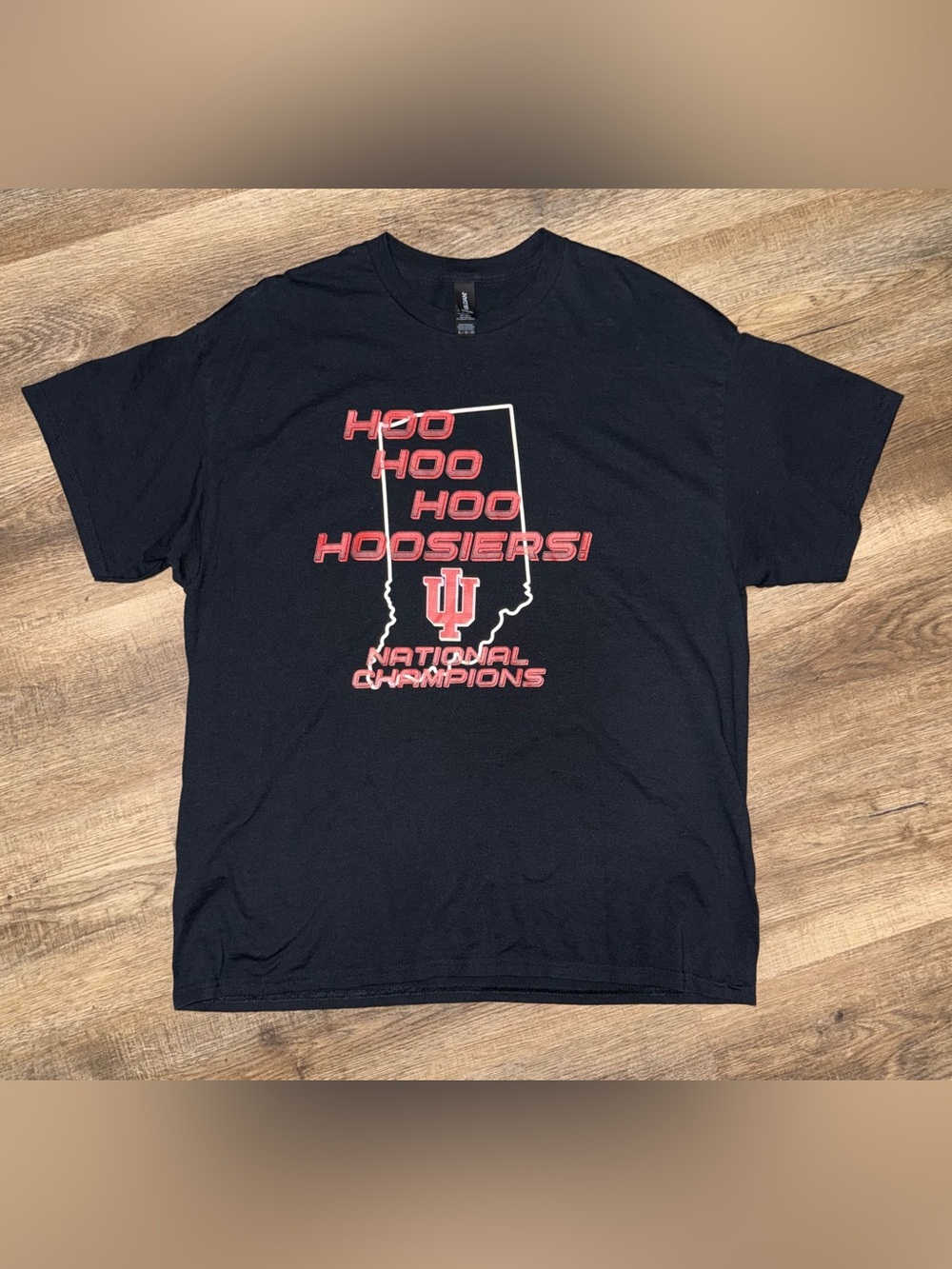 INDIANA HOOSIERS 'Hoo Hoo Hoo Hoosiers' National Championships T-Shirt. SizeXL.